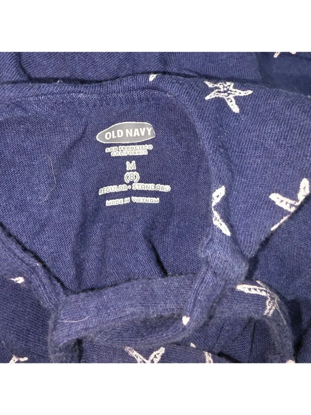 Girl's Old Navy Blue White Sundress Starfish Ruffle Dress Sleeveless Medium 8